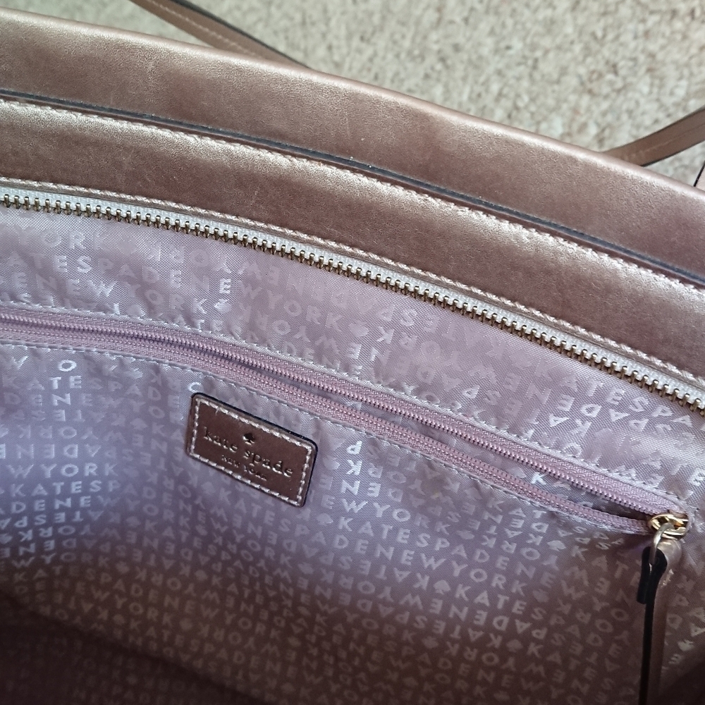 Kate Spade Sawyer Street Taden Metallic pink/rose gold large Tote Bag - Picture 10 of 16
